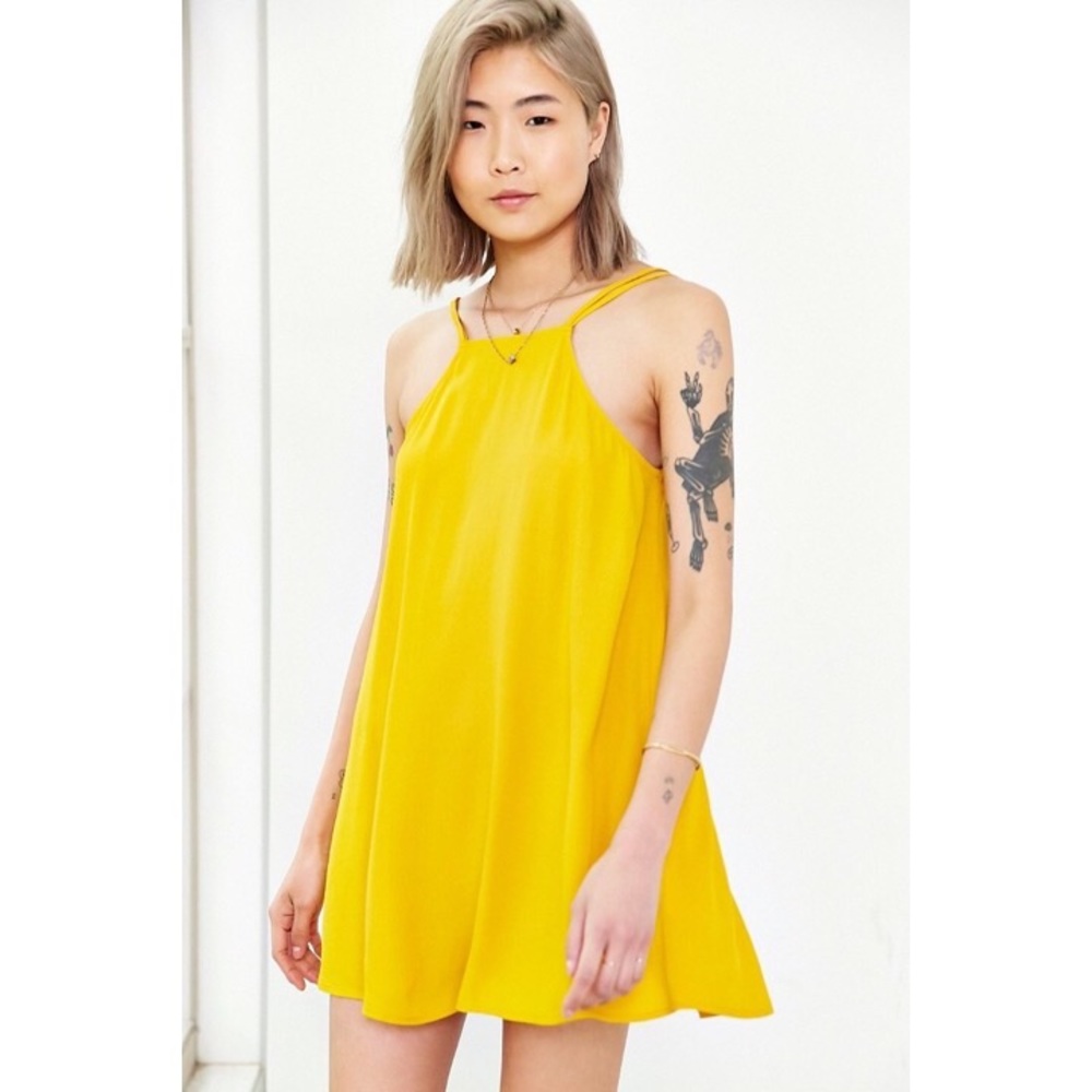 Staring At Stars Strappy-back Swing Dress Yellow